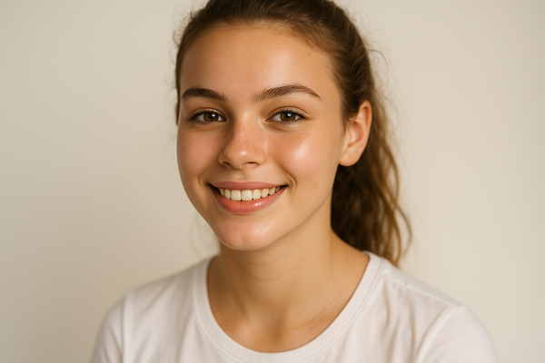 teen girl with clear skin real stock photo or video